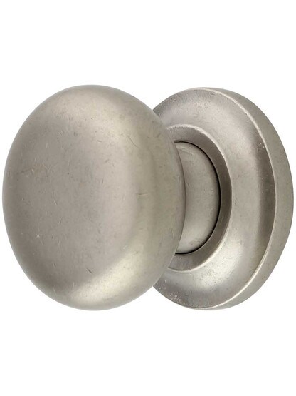 Classic Bronze 1 1/2-Inch Cabinet Knob with Rosette in White Bronze.
